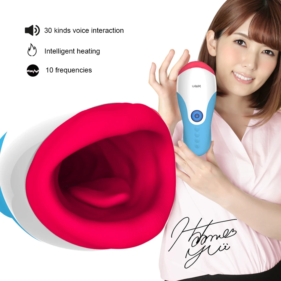 Мужской мастурбатор для орального секса Автоматическая Вибрация язык лизание