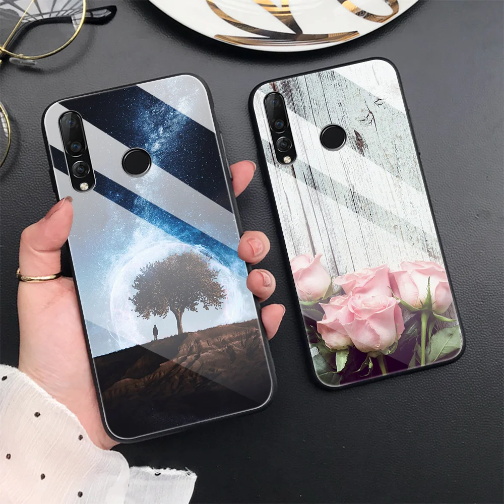 Цветочный чехол для Huawei P30 P20 P40 Lite Pro Mate 30 20 P Smart Plus 2019 Honor 10 9X Nova 5 стеклянный