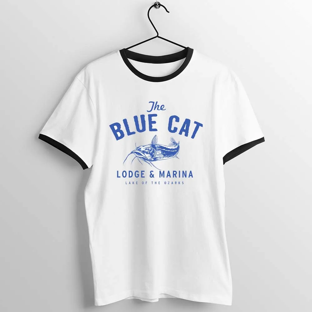 Футболка с черной отделкой Ozark The Blue Cat Лодж и футболка принтом Марины | Мужская