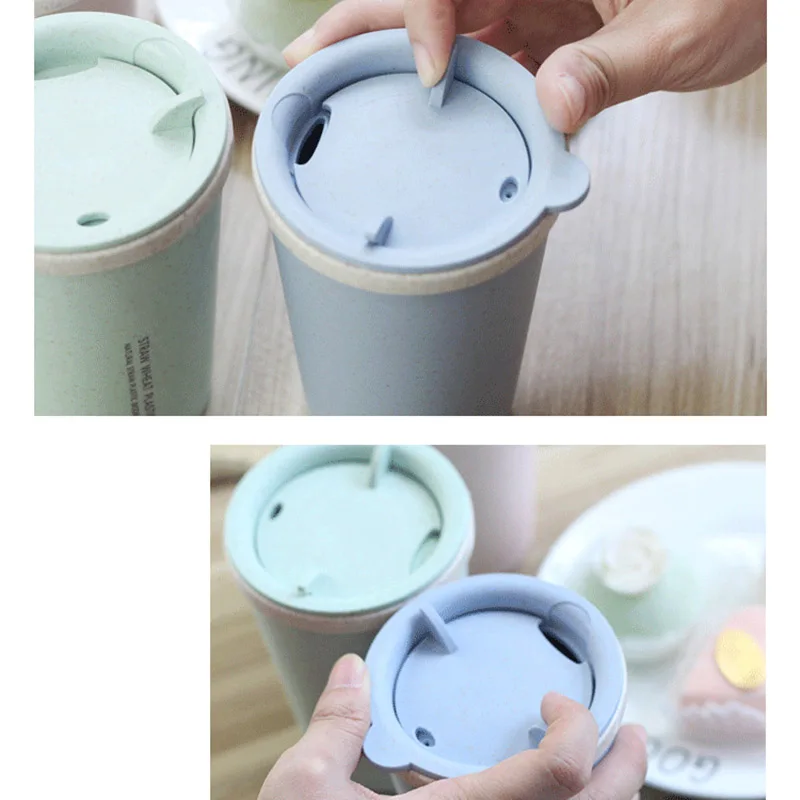 280 мл двухслойная изоляция пшеницы волокна соломы Кофе чашка кружка