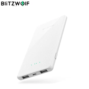 Blitzwolf bw-p7 5000mah slim design usb power bank for iphone 11 pro x xs max 8 plus for samsung s9/s9+ s8 note 9 - white 1 Item image
