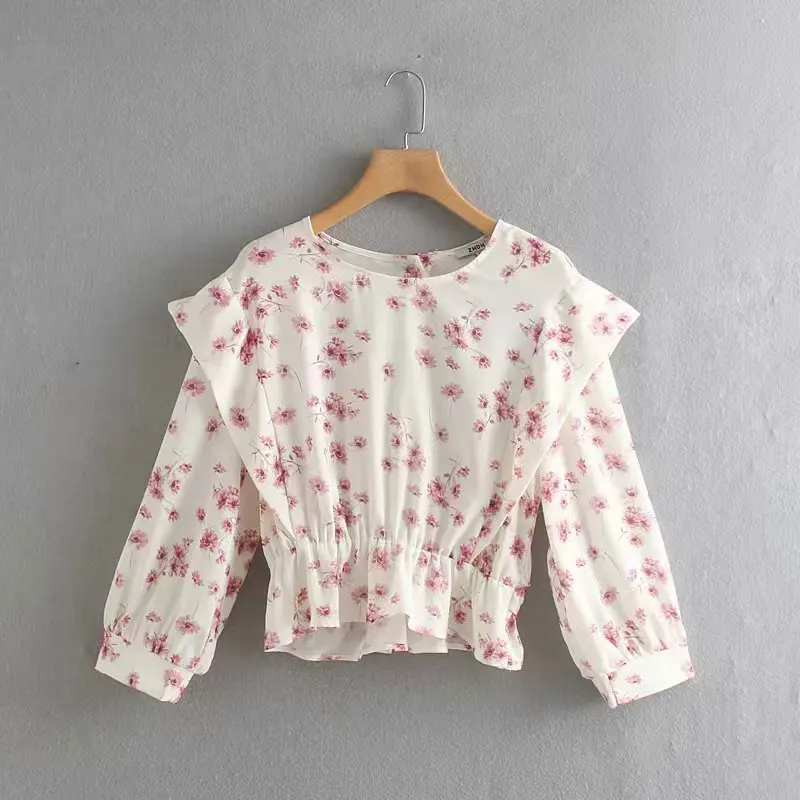 Новинка женская элегантная блузка с бантом и цветочным принтом шикарные рубашки