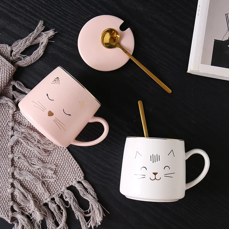

Creative Cute Ceramics mug Coffee Mug DoubleGlass Cartoon Milk Glass Lady Cute Gift Cup Christmas gift