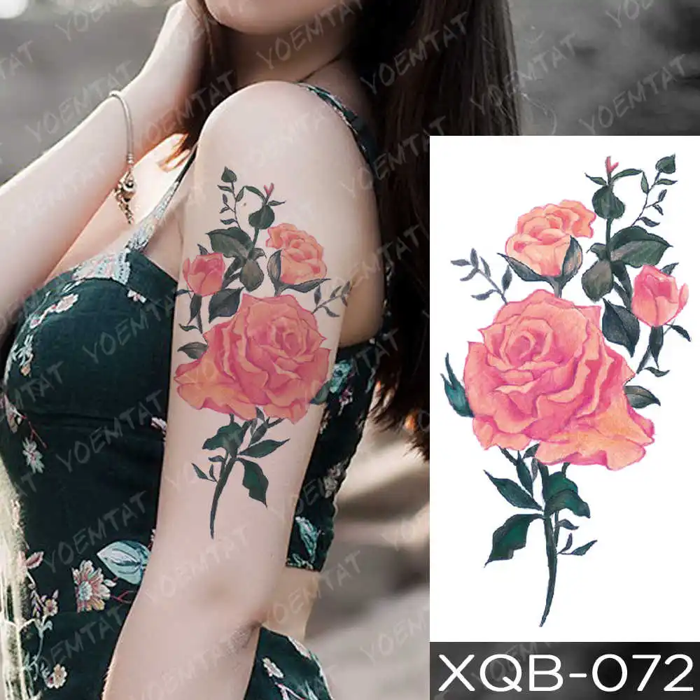 

Waterproof Temporary Tattoo Sticker Rose Sword Snake Heart Flash Tattoos Owl Dragon Universe Body Art Arm Fake Tatoo Women Men