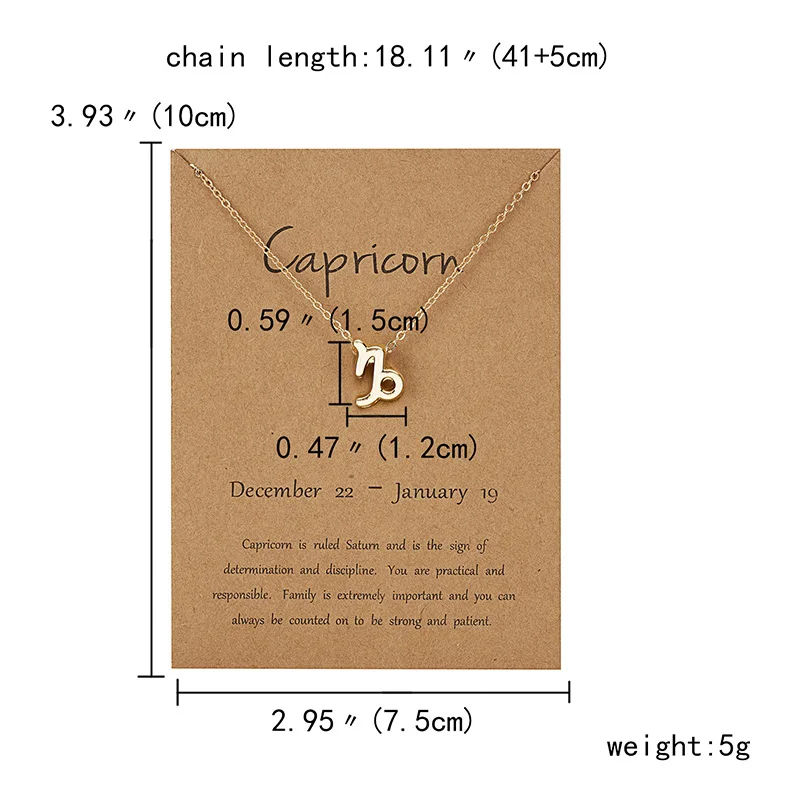 Capricorn 10 видов стилей, модное ювелирное изделие, женское ожерелье с кулоном, кошачьи ушки, крылья ангела, птица, животный круг, геометрическое очарование, цепочки на ключицы, воротник - Окраска металла: Capricorn