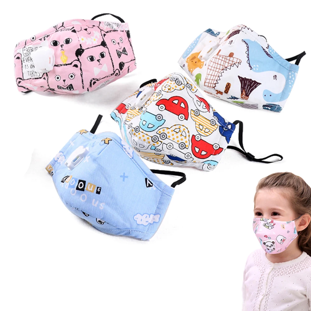 Детская Пылезащитная хлопковая мультяшная маска для рта респиратор с фильтром