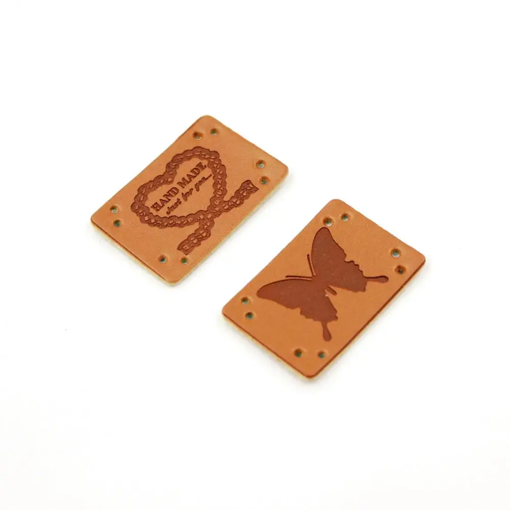 Набор из 24 штук искусственной кожи ручная работа лейблы ярлыки для одежды