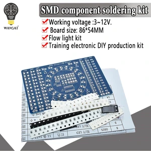 CD4017 вращающасветодиодный ная доска для пайки SMD NE555, набор для самостоятельной сборки, электронный костюм для тренировок