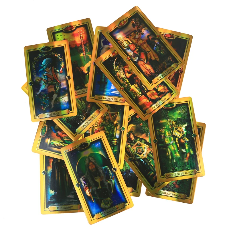 

Tarot Cards Gilded Tarot Oracle Cards English Instructions For Family Deck Board Games Guidance Divination Fate Playing Card