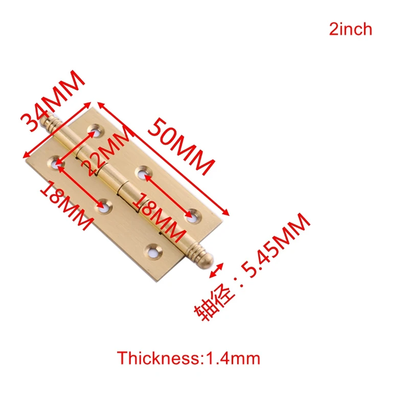 Декоративные цельные латунные петли для шкафа двери стыковые мебели 2 дюйма/2 5