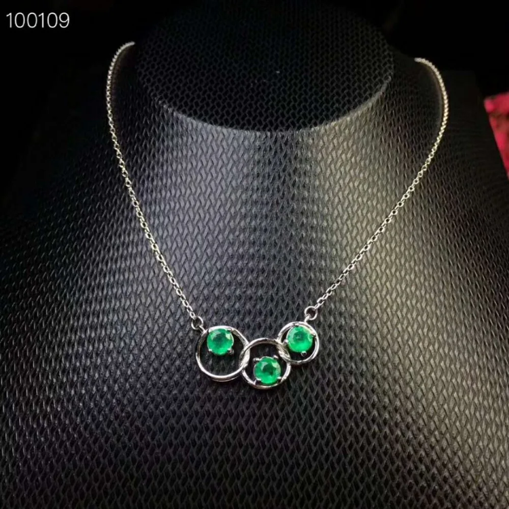 ABS1 natural Emerald gemstone pendant for silver necklace hot  gift style good cut classic color