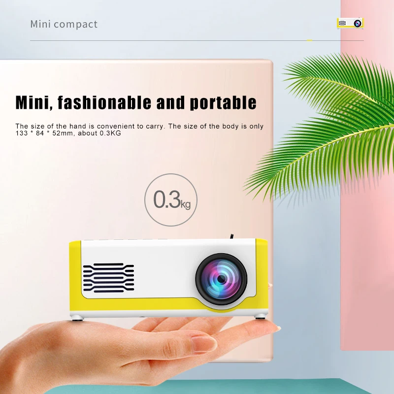 Портативный светодиодный мини-проектор высокой четкости с ЖК-экраном проектор