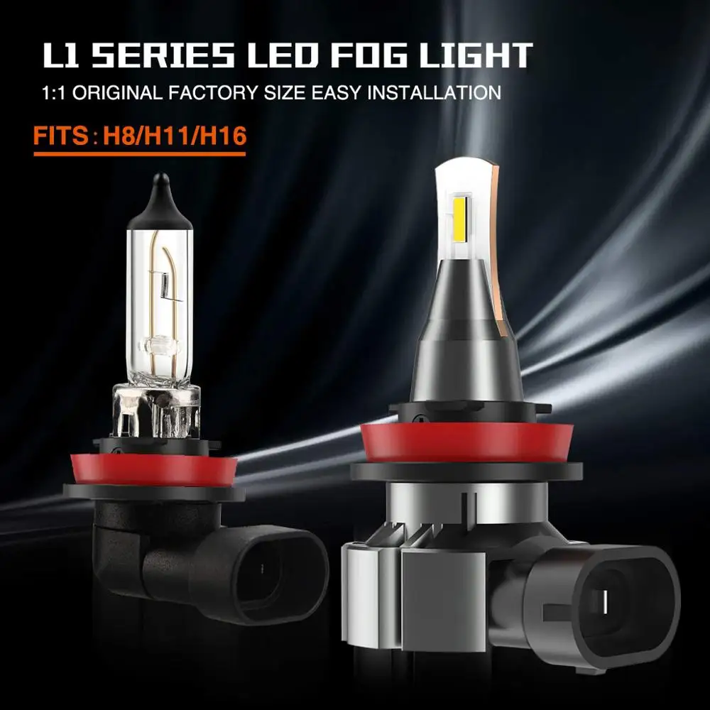 Zdatt H7 светодиодный фары H11 светодиодный H1 H3 H10 H16 9005 9006 9012 Противотуманные фары светодиодный светильник мини освещение Авто 12V 6000K