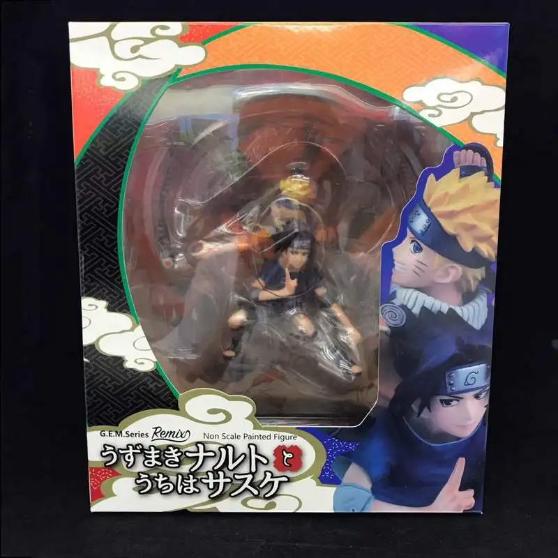 

19CM 2 character Anime Figure Uzumaki Uchiha Sasuke PVC Action figurine Collection Doll Model Toy Gifts