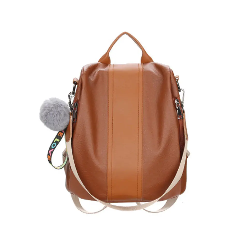 

High Quality Pu Leather Backpack Women Patchwork Casual Daypacks Female Anti-Theft Backpacks For Teenage Girls Shoulder Bags