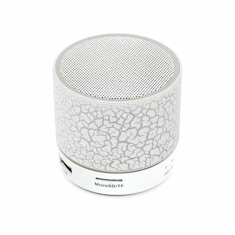 White Мини Bluetooth динамик беспроводной колоннар громкий динамик светодиодный стерео сабвуфер TF карта USB Mp3 аудио музыкальный плеер - Цвет: White