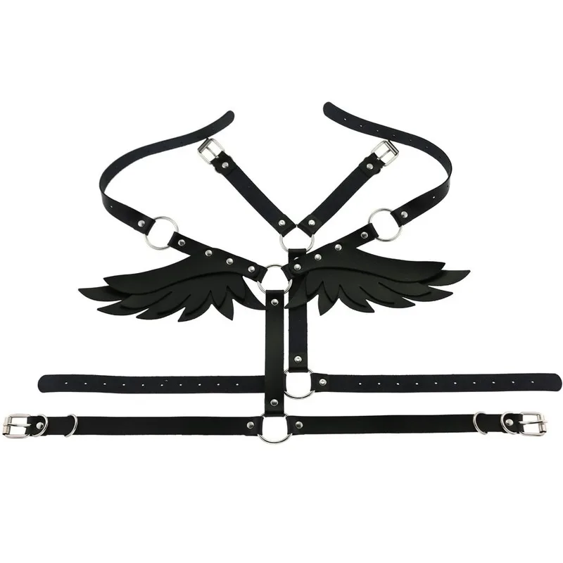 

Harajuku Leather Wings Shoulder Strap Set Body Jewelry for Women Accessories Sexy Waistband PU Binding Body Belt Cosplay Props