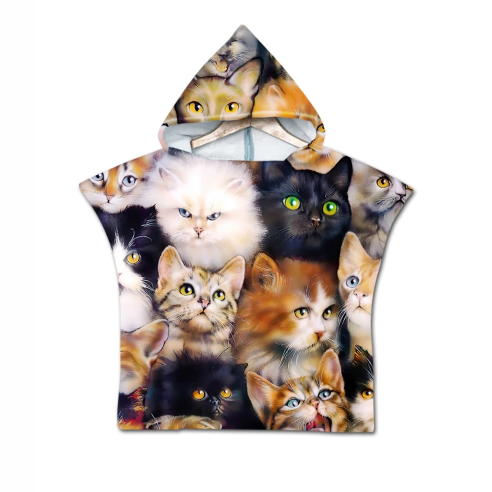 Пляжное полотенце с кошкой одеяло впитывающие детские котенок детская банное