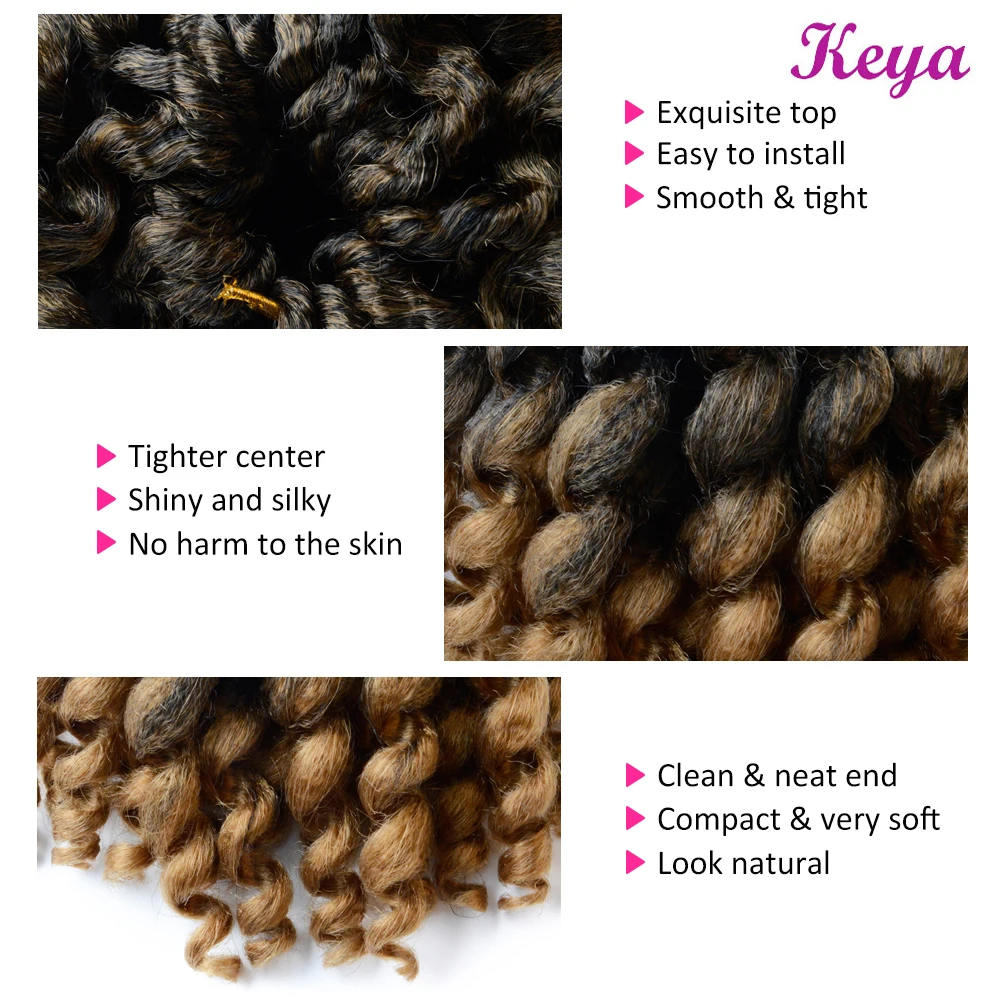 Jamaican прыгающие волосы для вязания крючком 22 корня волшебная палочка скрученная