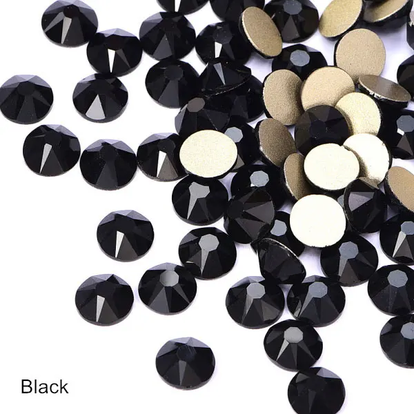 black 1440 шт Новые популярные цвета 8 больших+ 8 маленьких 16 граней горный хрусталь Кристалл Flatback не горячей фиксации украшение для ногтей горный хрусталь B3638 - Цвет: black