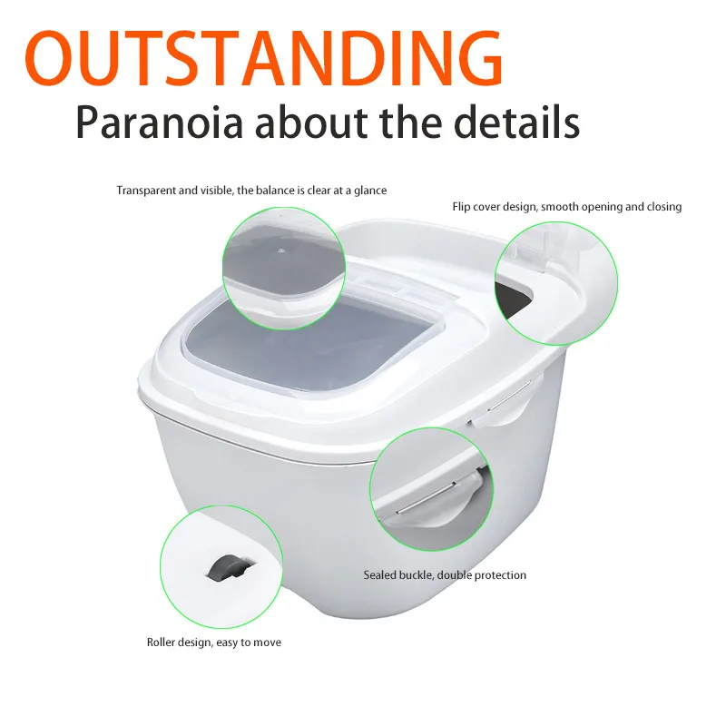 Кухонные контейнеры для хранения риса 10 кг откидная крышка герметичный