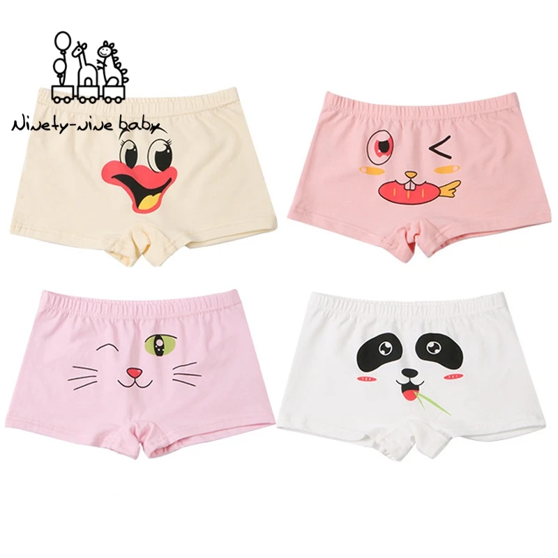4pcs/set Kids Cotton Boxer Panties Girl Underwear Lovely Animal Princess Cartoon Print Children Clothing Hot Sale Baby | Мать и ребенок