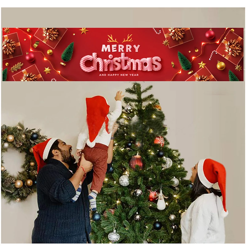 

1 шт. Рождественский баннер, Рождественский уличный висячий знак для дома и сада, праздвечерние чное украшение на Рождество, подарок 180x40 см