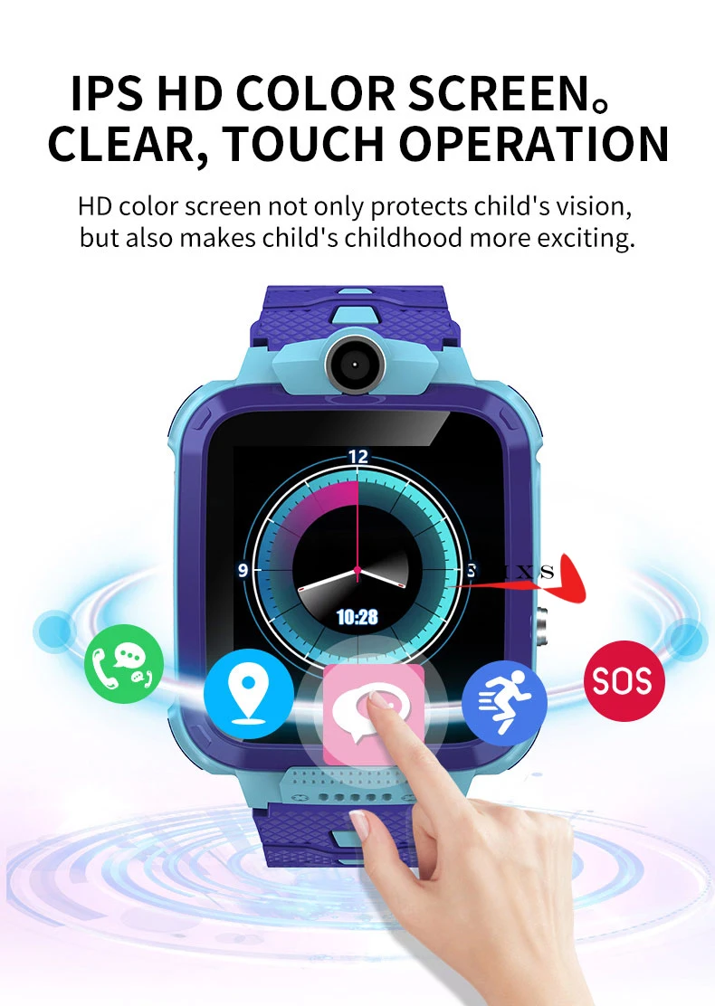 IP67 Waterproof Smart 4G Remote Camera GPS WI-FI Kids Children Students Wristwatch SOS Video Call Monitor Tracker Location Watch