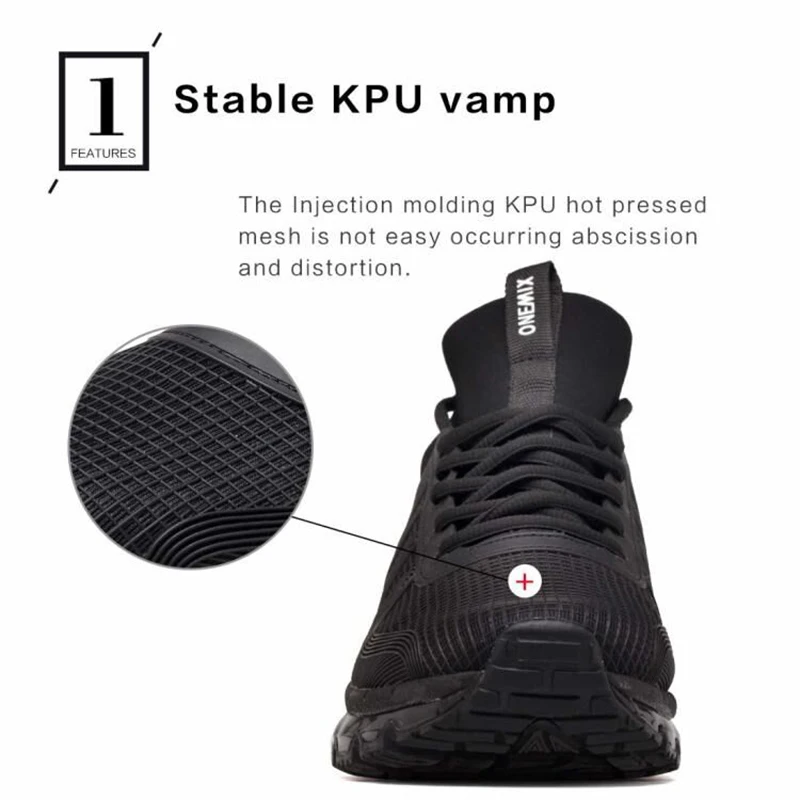 ONEMIX High Top Running Shoes For Men Shock Absorption Sport Height Increased Air Cushion Sneakers Outdoor Walking Jogging Shoes