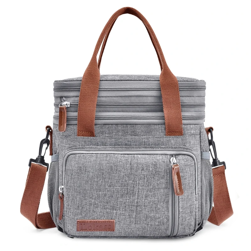 Двухуровневая Сумка-холодильник портативный пакет для пикника и льда Термосумка