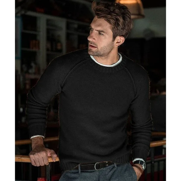 

2021Pure Color Retro Men's Sweater Casual Slim Knitted Sweater Comfortable O-neck Knitted Sweater S-3xl Men's Pullover