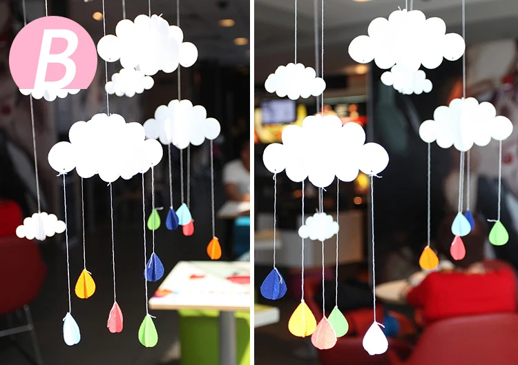 3d гирлянда в виде облаков и капель дождя украшения для детей дня рождения