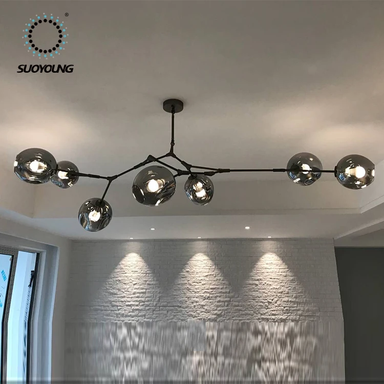 Дымчатый цвет люстра стеклянная лампа абажур светодиодные подвесные