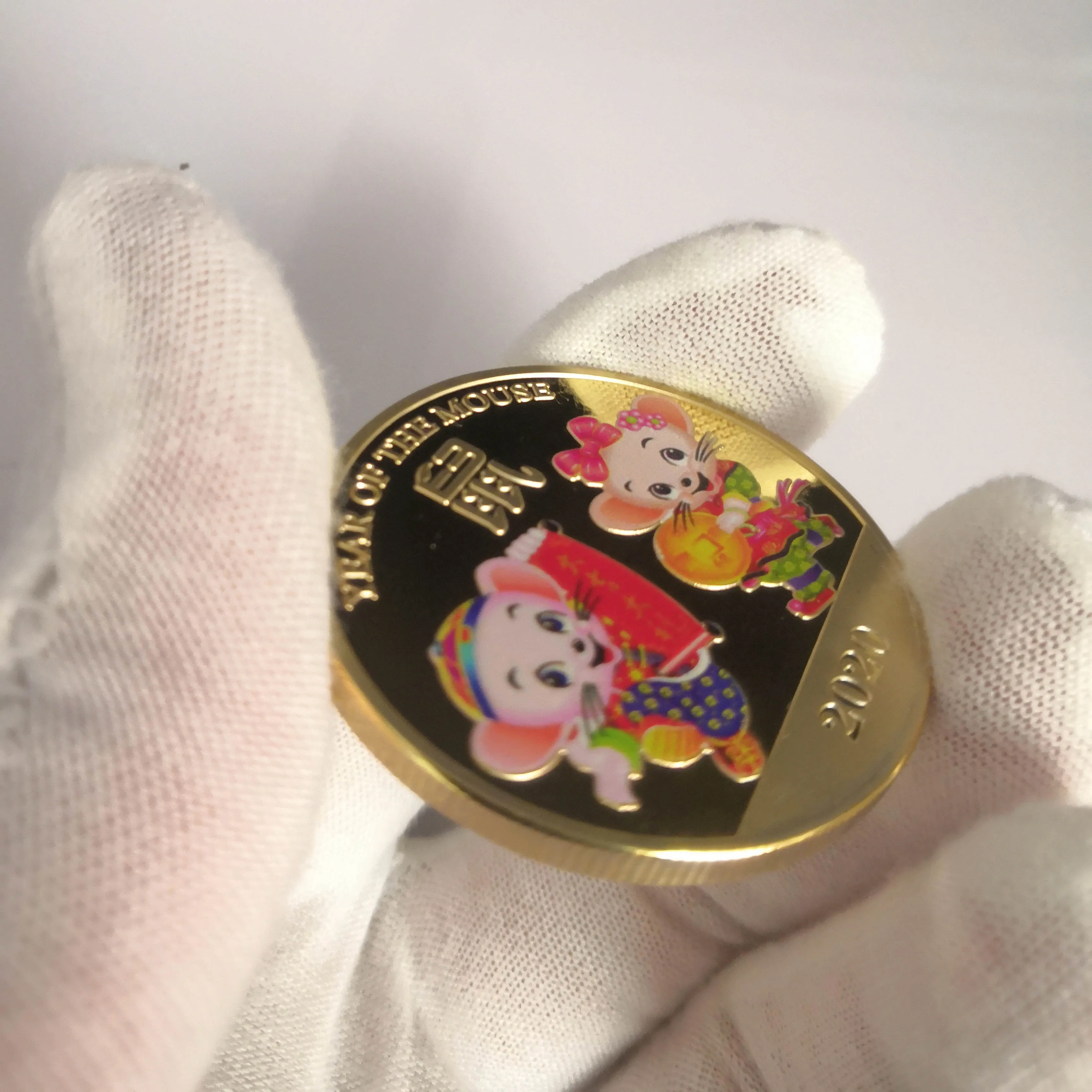 2020 год мыши красочная Золотая монета 1 унция Элизабет крыса памятные монеты 40*3 мм