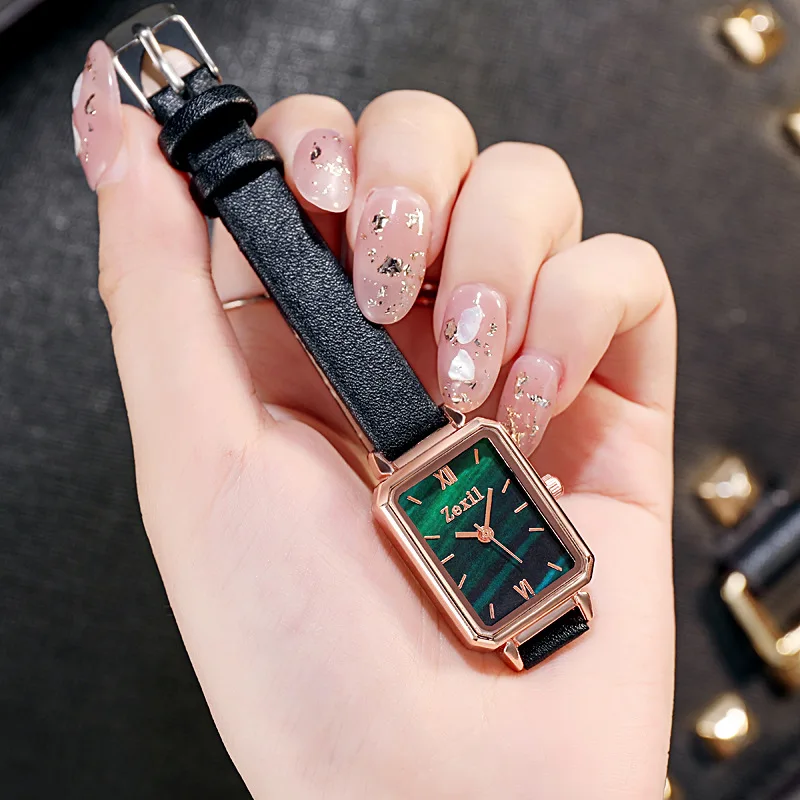 В виде сердца Для женщин Роскошные Кварцевые часы с кожаным ремешком и Цвет