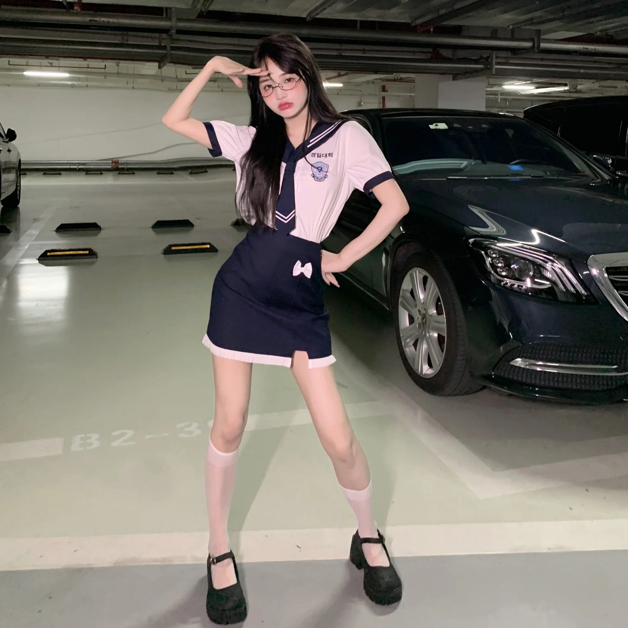 Женский костюм с юбкой для колледжа Милая юбка возраста корейская форма школьная