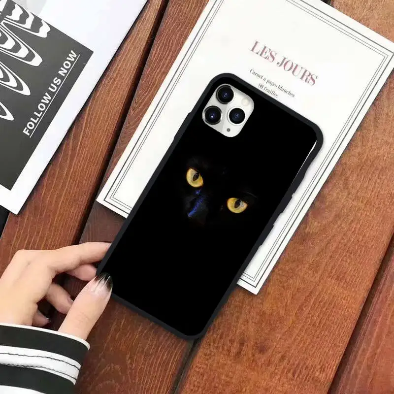 

Black Cat Staring Eye On animal Phone Case for iPhone 11 12 pro XS MAX 8 7 6 6S Plus X 5S SE 2020 XR