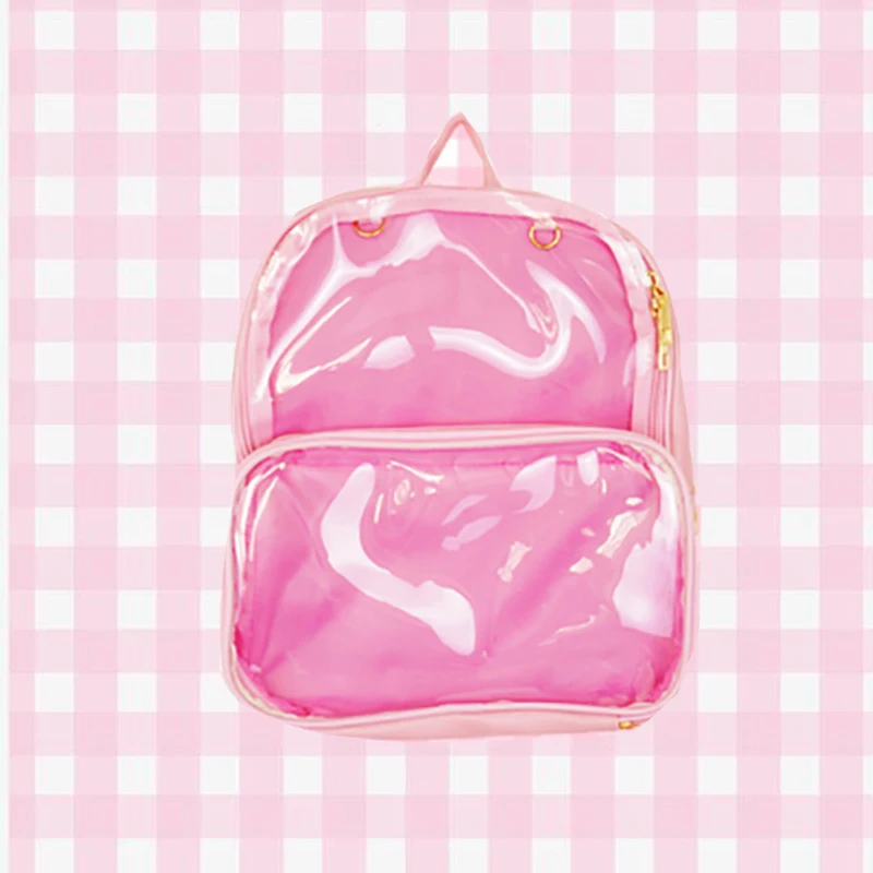 pink Новое поступление, женская сумка, Kawaii, прозрачный рюкзак, 7 цветов, для девушек, прозрачный рюкзак, для девочек-подростков, милая сумка в стиле Лолиты, Itabag H224 - Цвет: pink