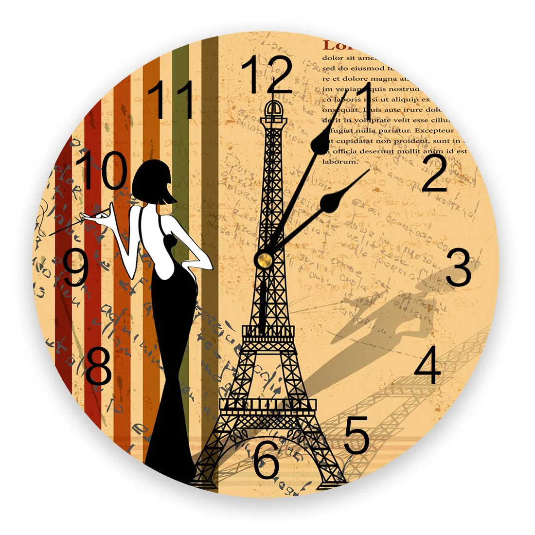 

Eiffel Retro StyleWall Clock Home Decor Bedroom Silent Wall Digital Clock Wall Clock Modern Design