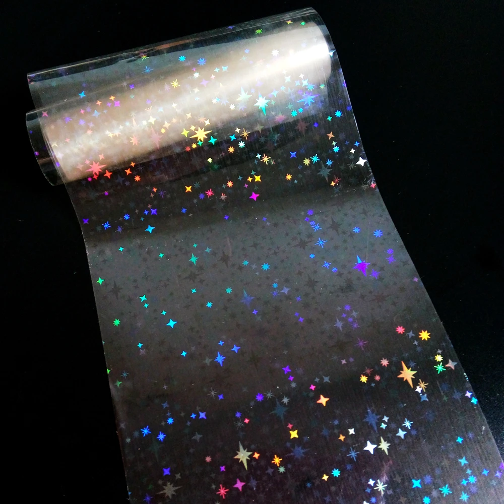 120 м холо звезда шаблон голографические лак для Фольга Стикеры ясно лазерный