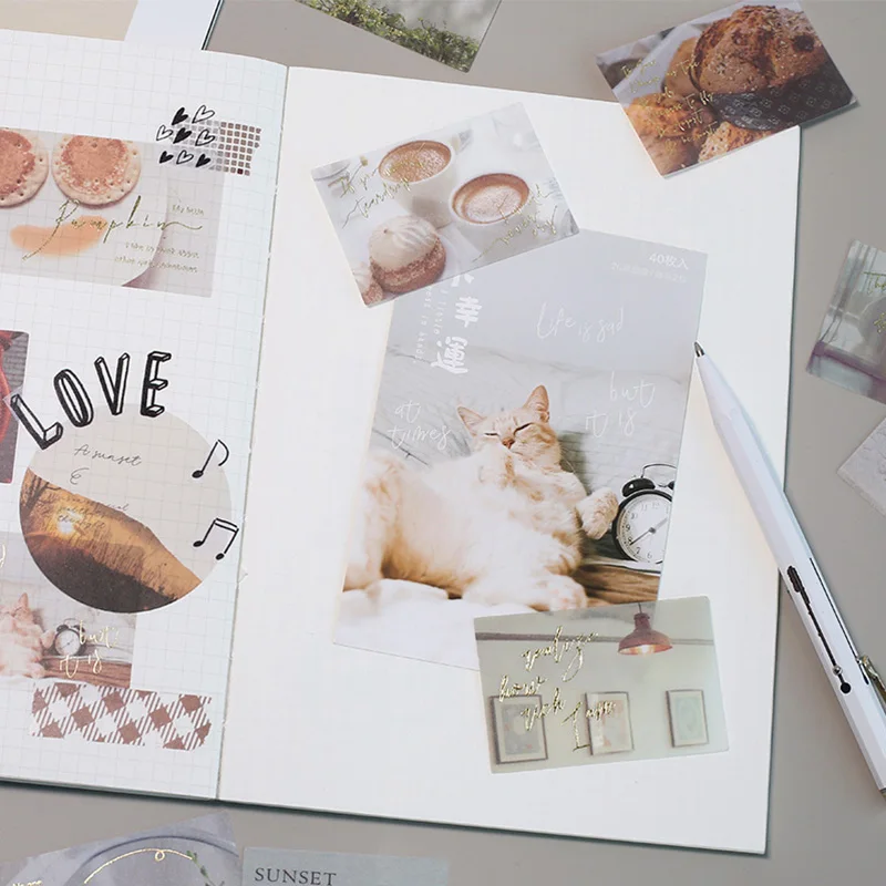 40 шт./упак. путешествия повседневной жизни бронзового цвета картина Наклейка для