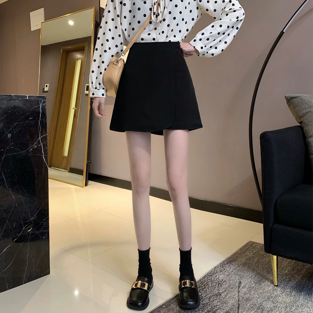 

Fashion in the summer of 2021 the new han edition short skirt of tall waist a word skirt show thin joker bag hip skirt