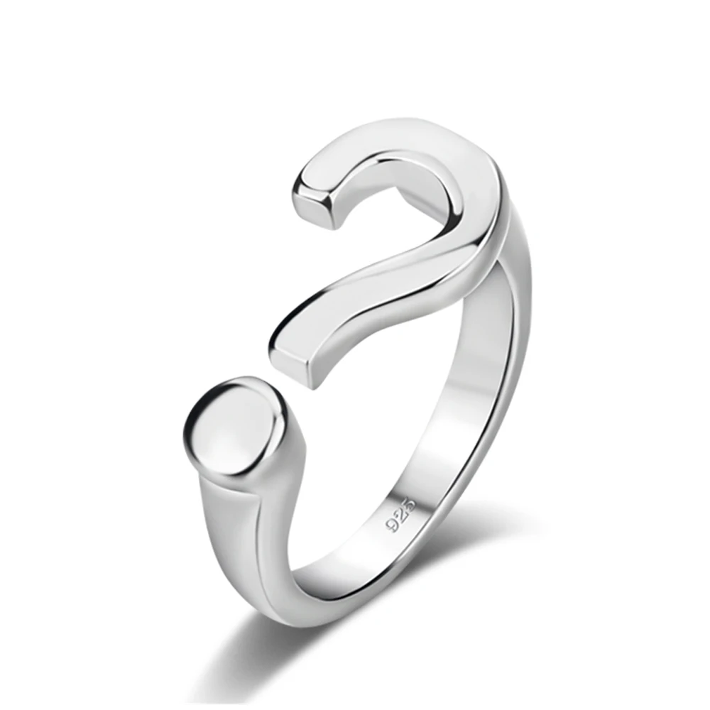 Новое Женское кольцо из стерлингового серебра 925 пробы простое в стиле Question mark