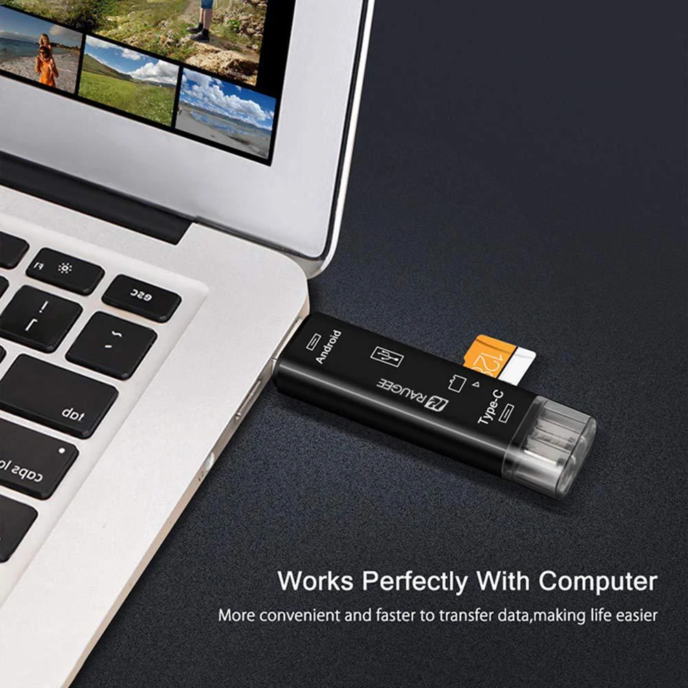 5 в 1 Тип-C/Micro USB OTG док-станция для памяти TF Card Reader Многофункциональный HUB Compact Flash