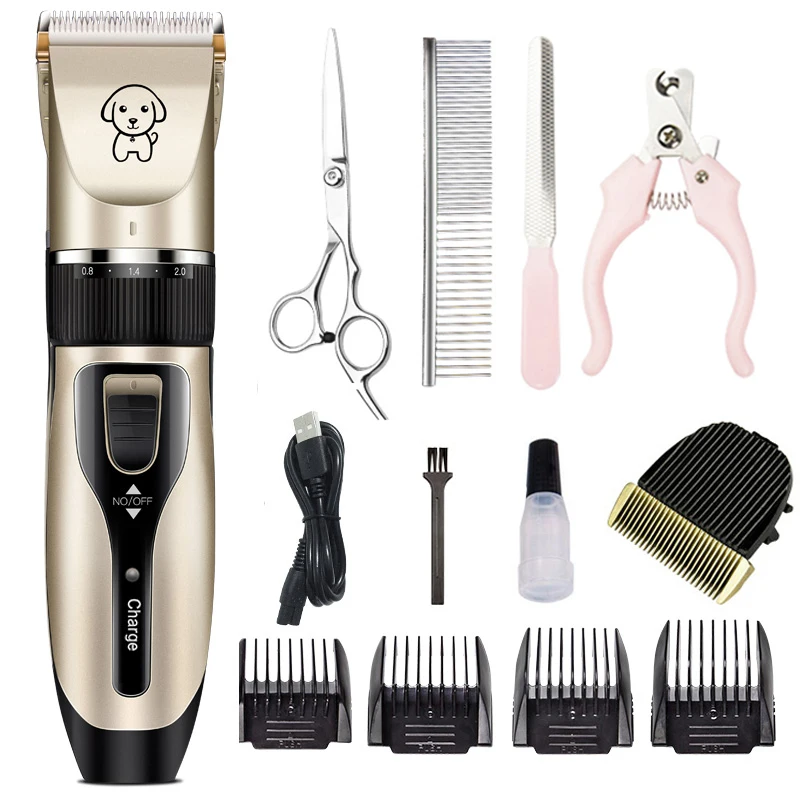 

Rechargeable Pet Dog Hair Trimmer Low Noise Professional Cat Animal Hair Clipper Remover Cutter Grooming Shaver Set Hair Clipper