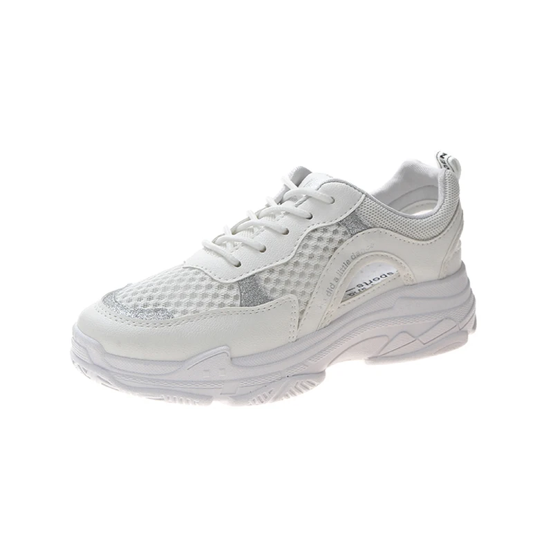 

women Casual shoes women female lace-up Breathable Mesh flats outdoor walking shoes woman Vulcanize shoes mujer plus size 35-40