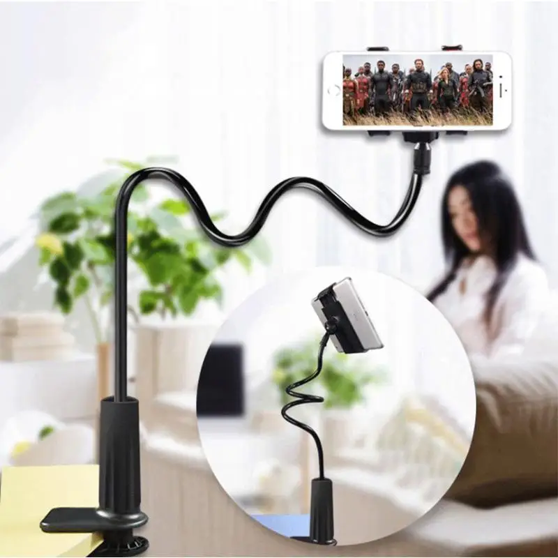 

Gooseneck Bed Phone Holder Universal Lazy Mobile Phone Stand Holder Flexible Bed Desk Table Clip Bracket For Bedroom
