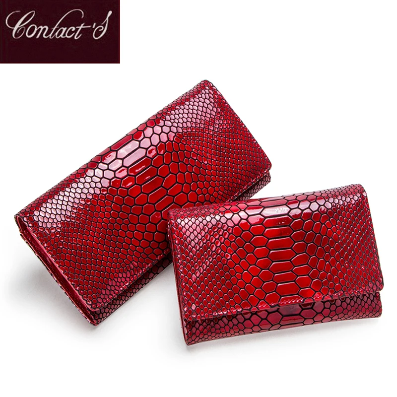 Женские бумажники Contact's из натуральной кожи для карт с технологией