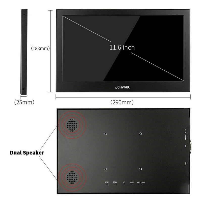 Портативный игровой монитор ПК 11,6 дюймов ЖК-дисплей экран 1080P ips HD mini VGA HDMI компьютерный монитор для ноутбука Raspberry Pi PS4