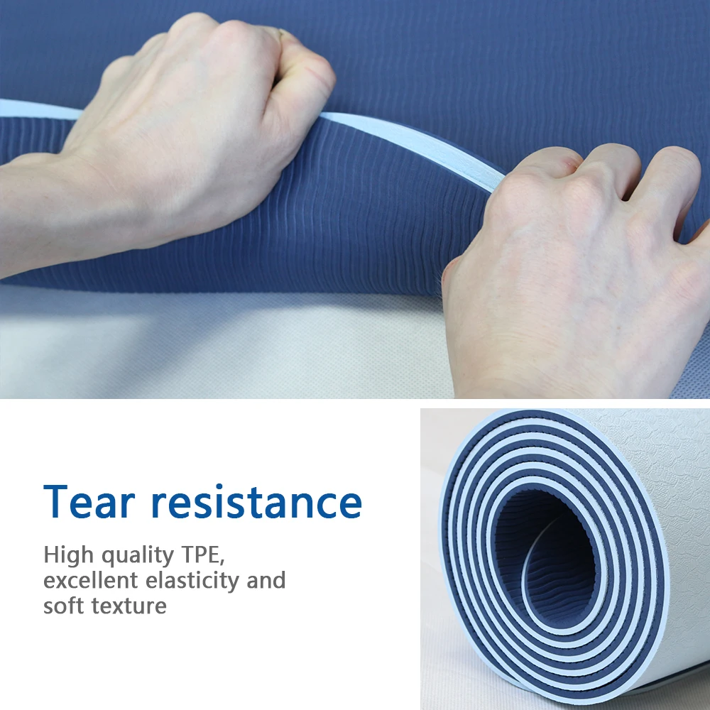 Коврик для йоги TPE завернут в 6 мм нескользящие спортивные подушки расширения